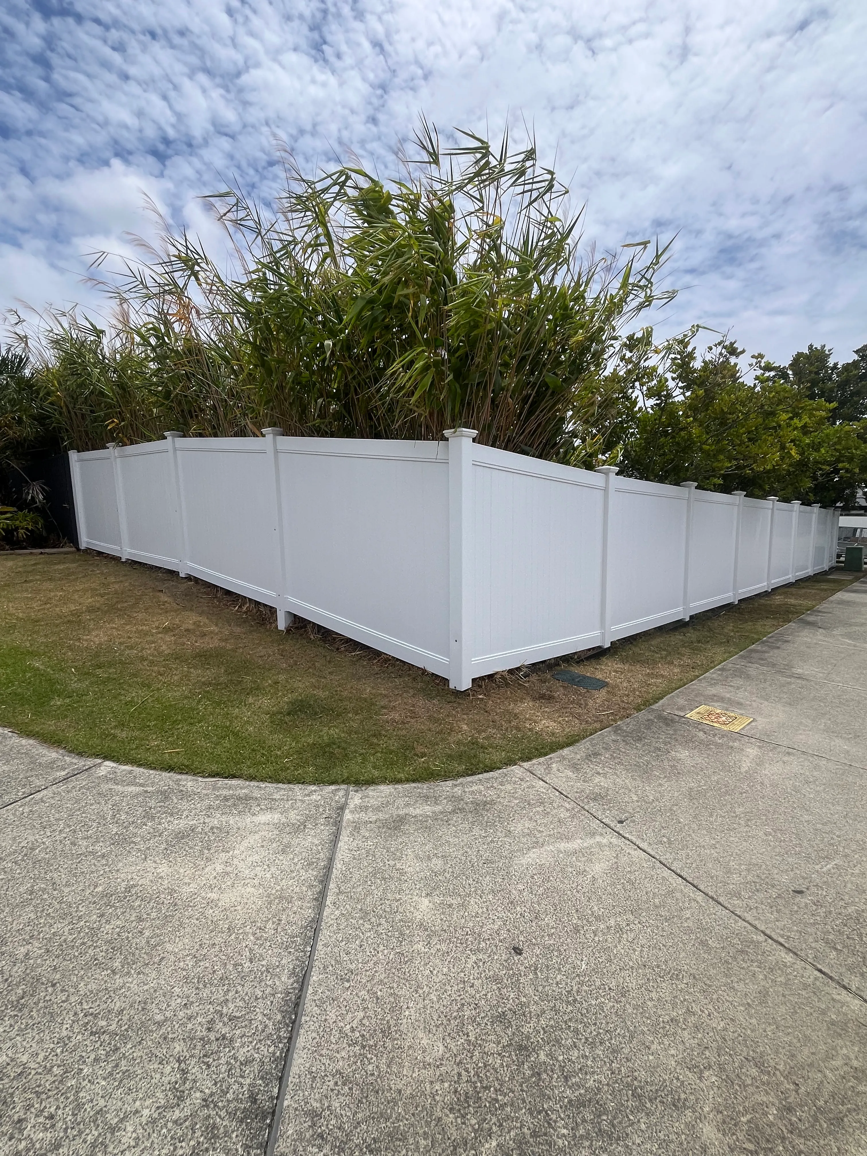 Completed timber boundary fence
