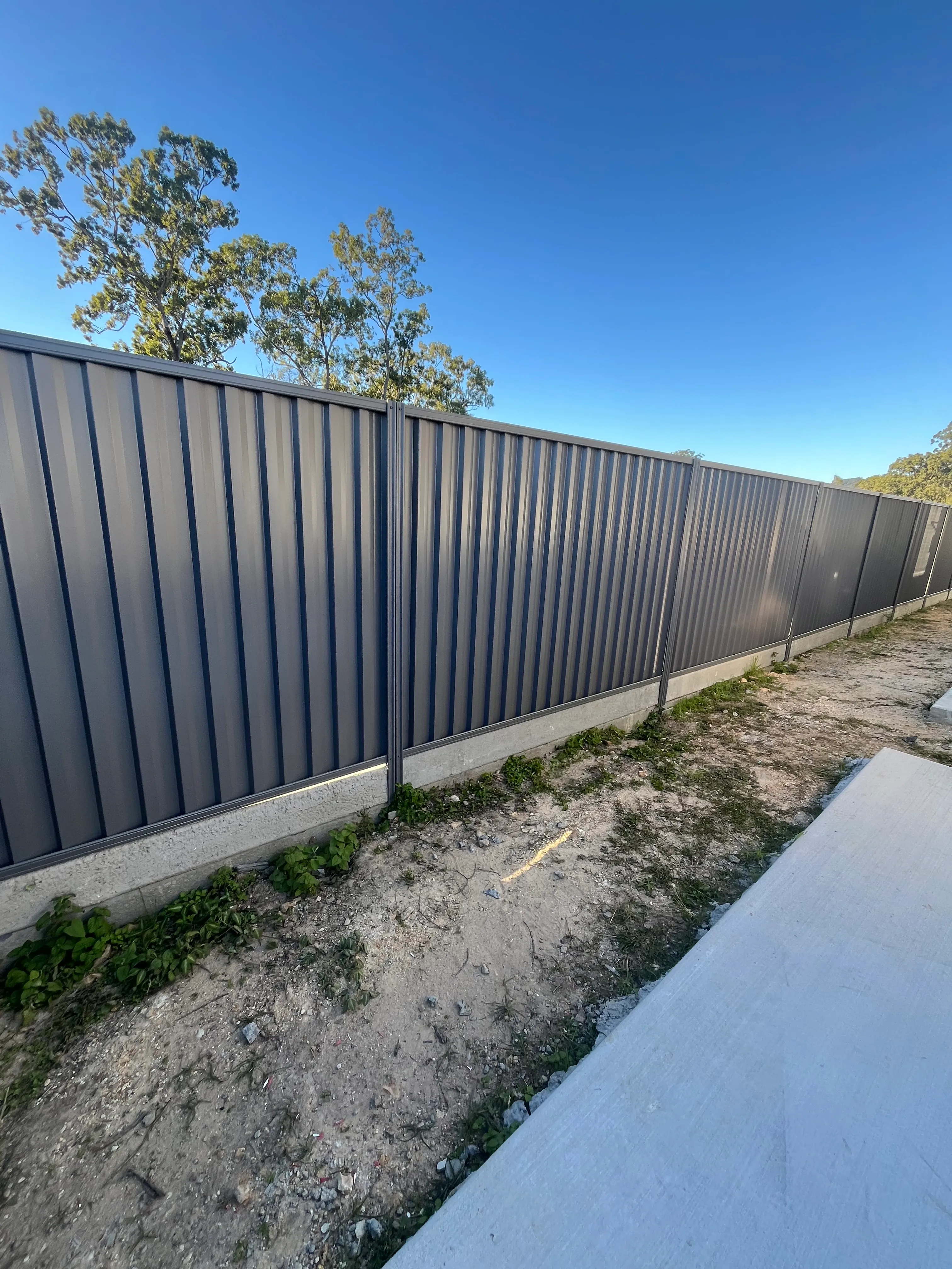 Fence viewed from the property entrance